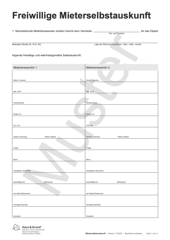 Mieterselbstauskunft